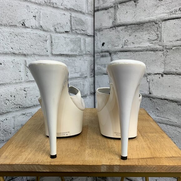 Highest Heel Collection Platform Sandal Faux Patent Leather Anchor Stiletto Pump - Picture 6 of 10